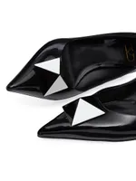 One Stud Patent Leather Pumps And Two-Tone 50MM