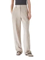 Hammered Corduroy Loose Straight Trousers