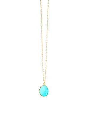 Rock Candy® 18K Gold & Turquoise Mini Teardrop Pendant Necklace