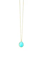 Rock Candy® 18K Gold & Turquoise Mini Teardrop Pendant Necklace