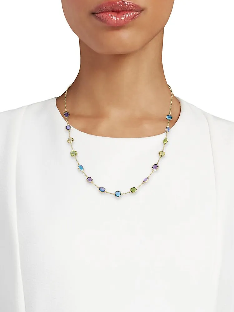 Rock Candy® 18K Gold & Multi-Stone 19 Stones Station Necklace