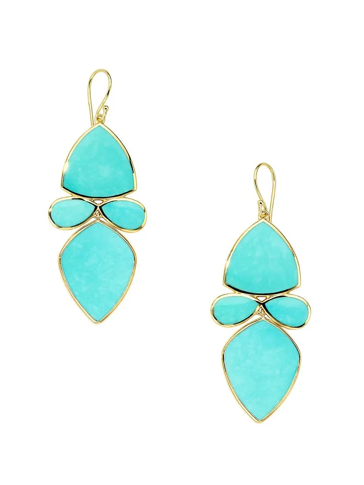 Polished Rock Candy 18K Gold & Turquoise Medium Mixed-Shape Earrings