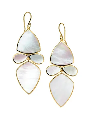 Polished Rock Candy 18K Gold & Mother-Of-Pearl Medium Mixed-Shape Arrowhead Earrings