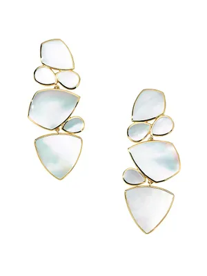 Polished Rock Candy 18K Yellow Gold & Mother-Of-Pearl Drop Earrings