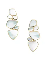 Polished Rock Candy 18K Yellow Gold & Mother-Of-Pearl Drop Earrings
