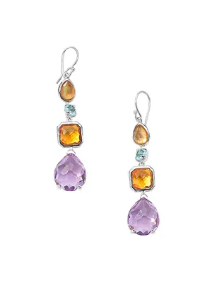 Rock Candy Sterling Silver & Multi-Gemstone Drop Earrings