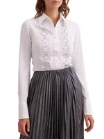 Books Lace & Beaded-Trim Long-Sleeve Shirt