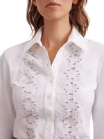 Books Lace & Beaded-Trim Long-Sleeve Shirt