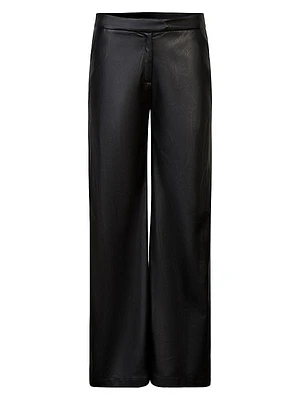 Esthete Faux Leather Wide-Leg Pants