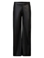 Esthete Faux Leather Wide-Leg Pants