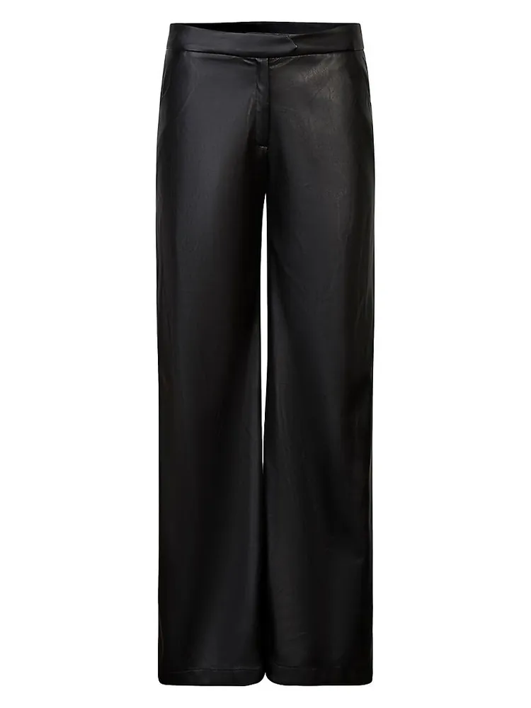 Esthete Faux Leather Wide-Leg Pants