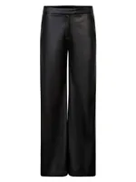 Esthete Faux Leather Wide-Leg Pants