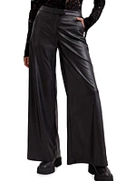 Esthete Faux Leather Wide-Leg Pants