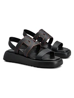 Logo-Detailed Leather Strappy Sandals