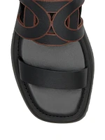 Logo-Detailed Leather Strappy Sandals