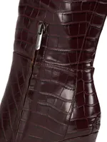 Shauna 2 90MM Crocodile-Embossed Leather Knee-High Boots