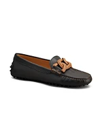 Logo-Accented Leather Driving Loafers