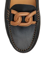 Logo-Accented Leather Driving Loafers