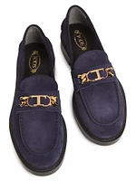 Gomma Basso Chain-Embellished Suede Loafers