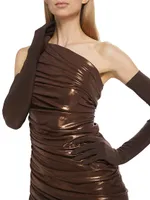 Diana Metallic One-Shoulder Midi-Dress