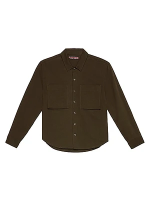 Cotton Button-Front Overshirt