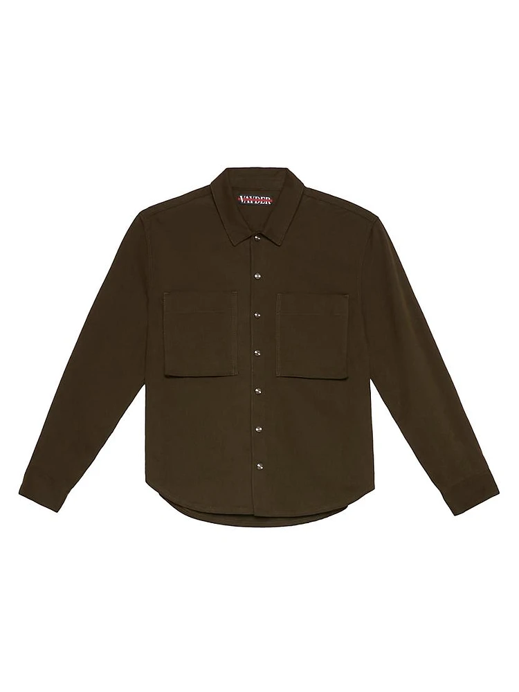 Cotton Button-Front Overshirt