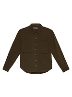 Cotton Button-Front Overshirt