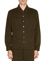 Cotton Button-Front Overshirt