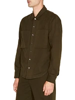 Cotton Button-Front Overshirt