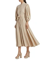 Bromelia Linen Tie-Waist Shirtdress