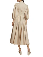 Bromelia Linen Tie-Waist Shirtdress