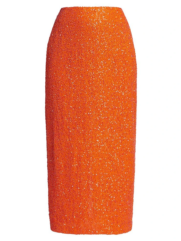 Luciernaga Sequined Midi Skirt