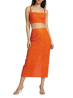 Luciernaga Sequined Midi Skirt