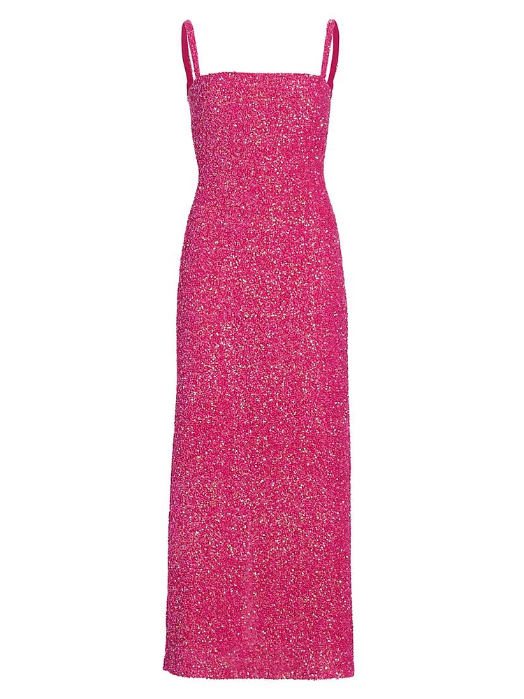 Luciernaga Sequin Sleeveless Maxi Dress