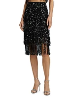 Confianza Sequin Fringe Pencil Skirt