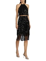 Confianza Sequin Fringe Pencil Skirt