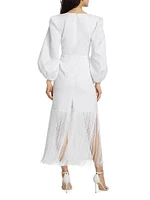 Marea Fringed Linen Maxi Dress