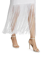 Marea Fringed Linen Maxi Dress