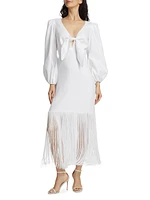 Marea Fringed Linen Maxi Dress