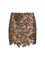 Kristina Sequin Leaf Miniskirt