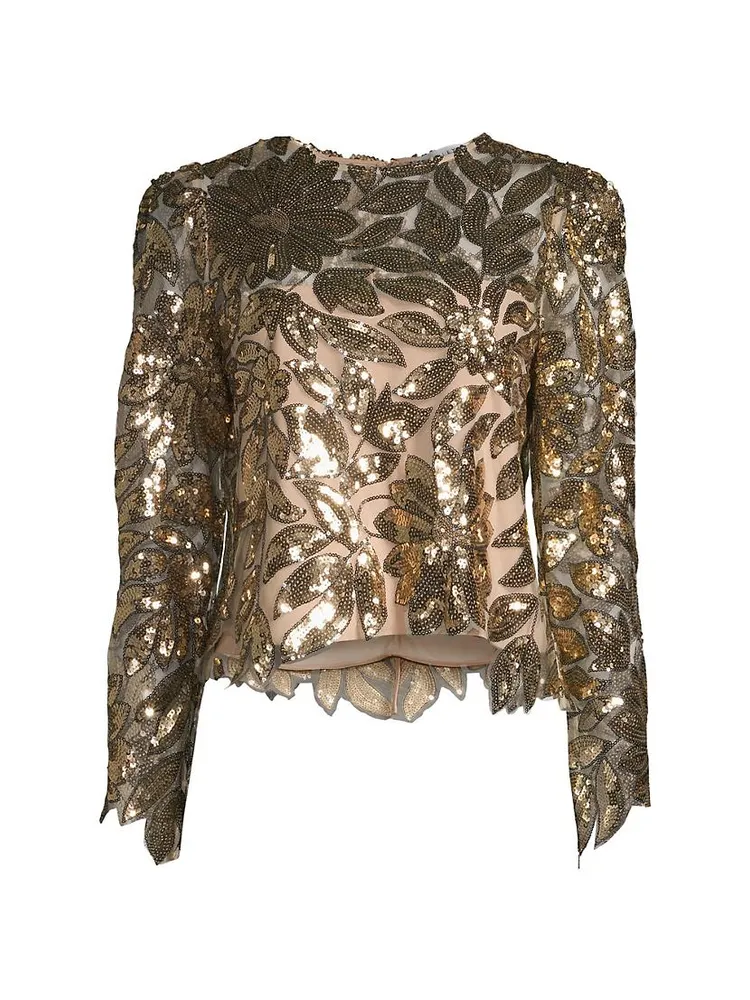 Sequin Leaf Top