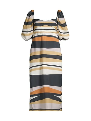 Sonne Uti Puff-Sleeve Midi-Dress