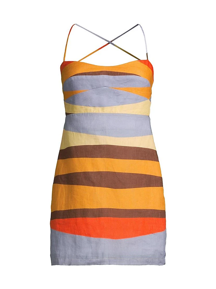 Sonne Tere Linen Crisscrossed-Back Minidress