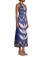 Sonne Eli Printed Cotton Midi-Dress