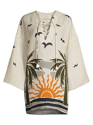 Sonne Turin Printed Linen Minidress