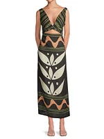 Sonne Simone Printed Linen Midi-Dress