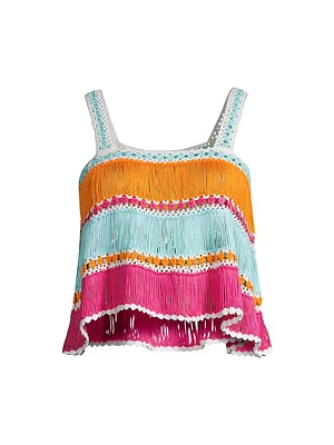 Colorblocked Hand-Crocheted Halter Top