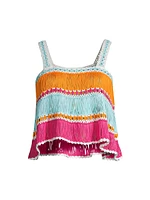 Colorblocked Hand-Crocheted Halter Top