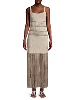 Crochet Fringe Maxi Dress