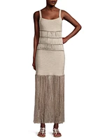 Crochet Fringe Maxi Dress